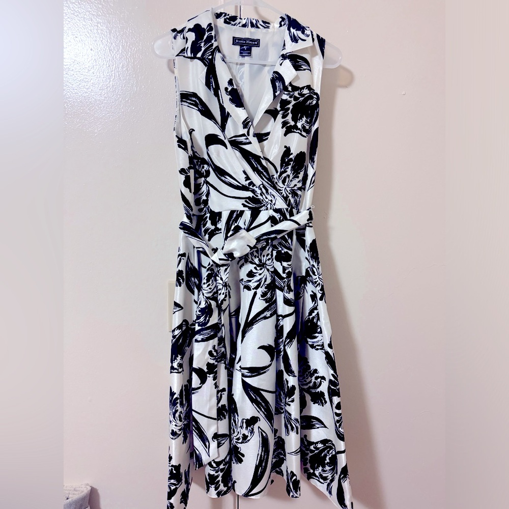 Jessica Howard Women's White and Black Dress, Size 8
